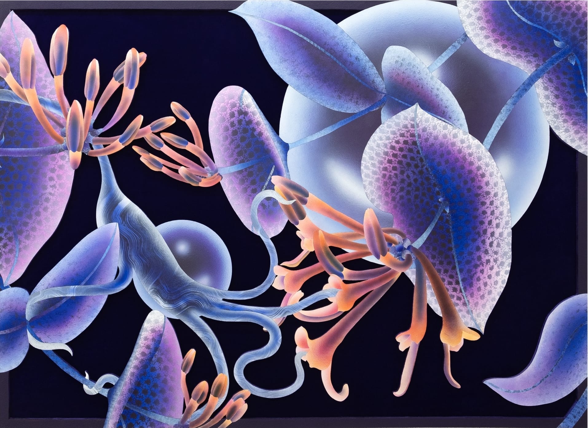 Mevlana Lipp’s Sculptural Paintings on Velvet Glimpse Otherworldly Alternate Realities