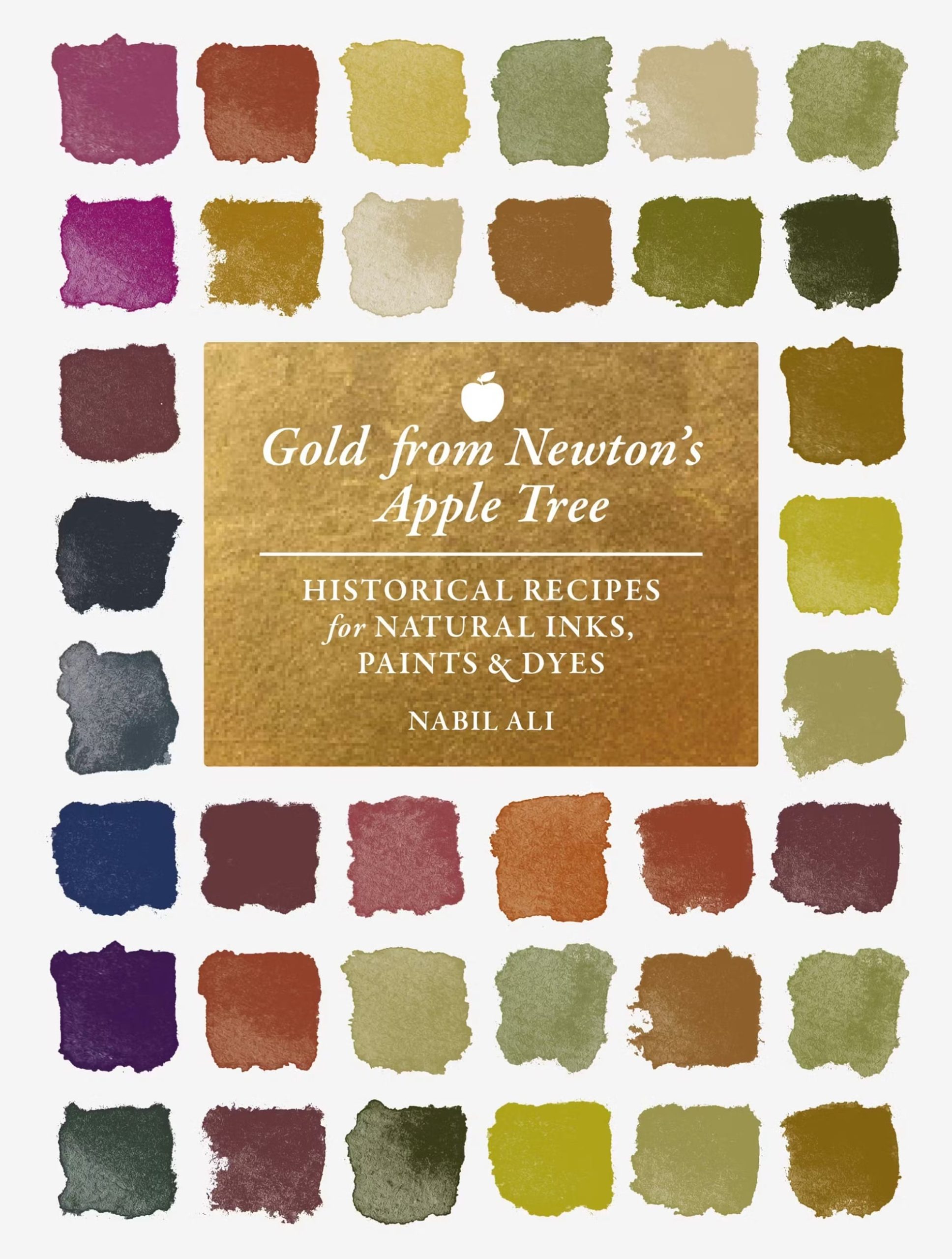 a book cover with splotches of color